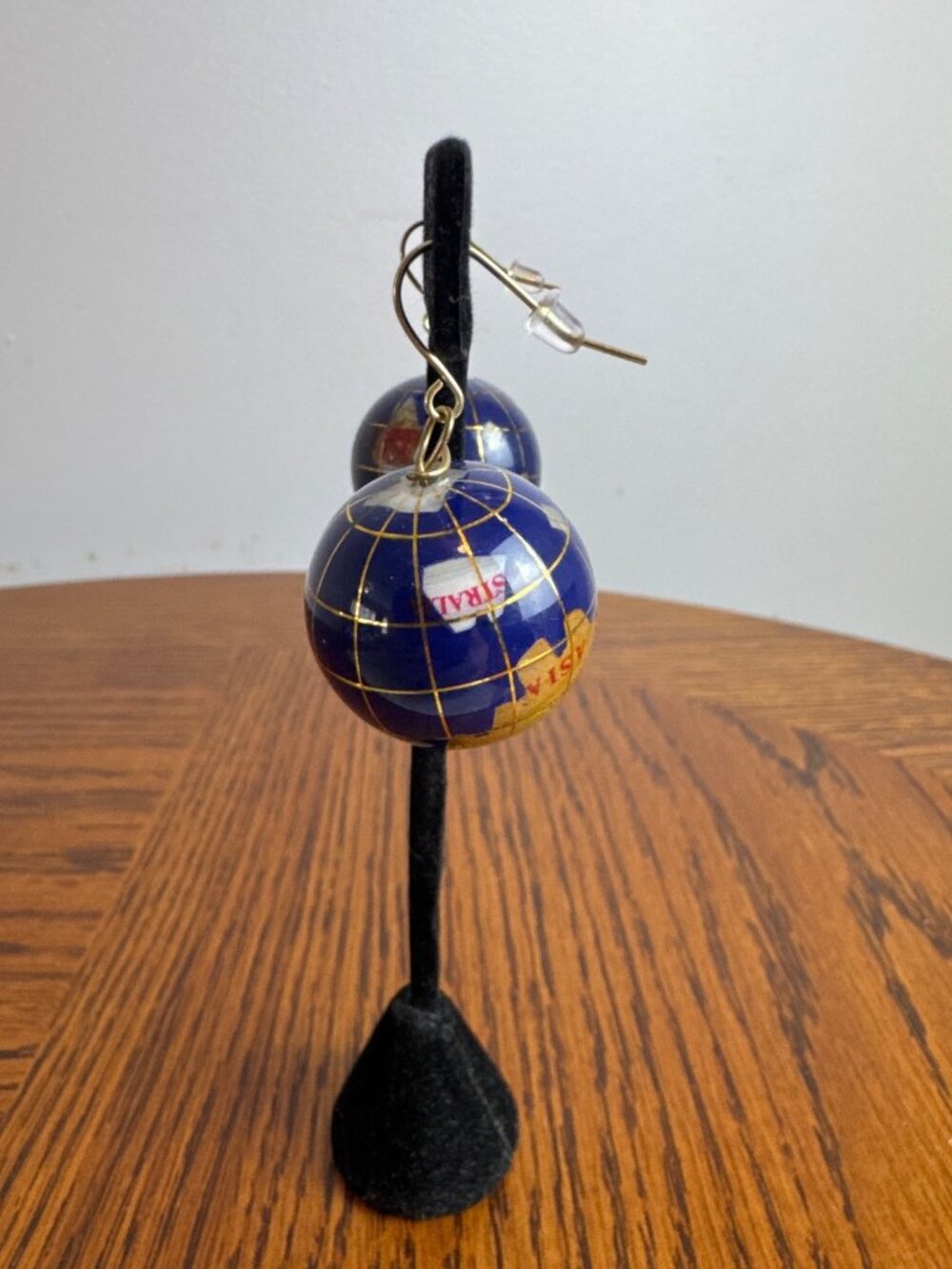 Handmade Dangle Drop Globe Earrings for Pierced Ears - Picture 3 of 5